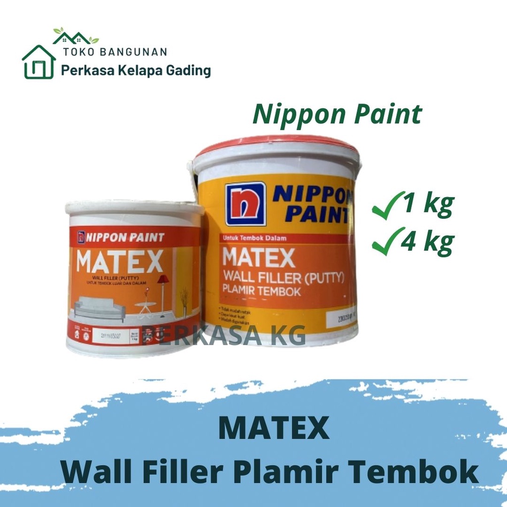 Jual Plamir Matex Wall Filler Tembok Nippon Paint 1Kg Dan 4Kg 1 Kg