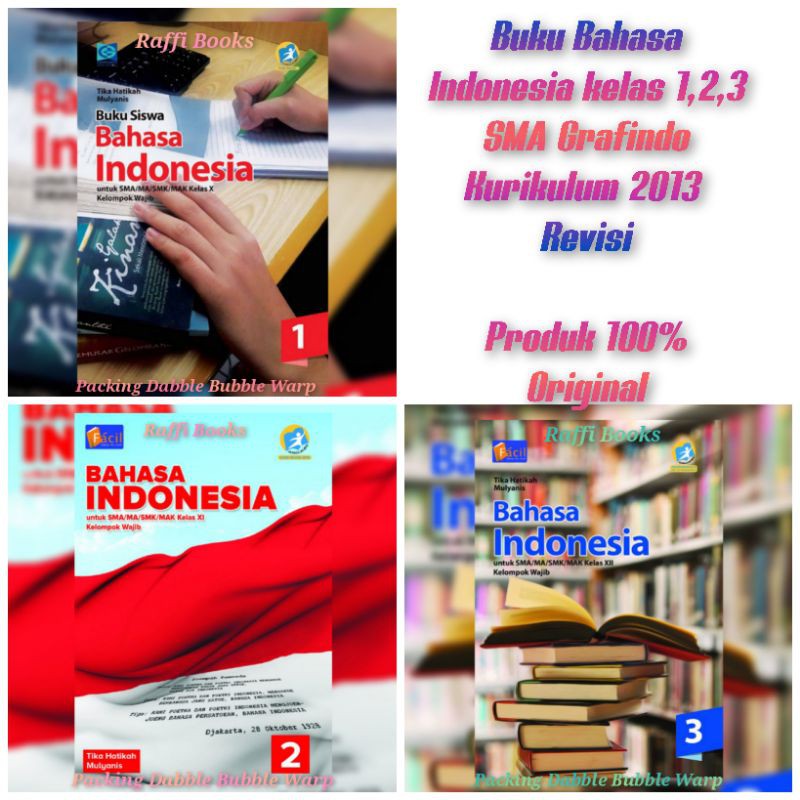 Jual Buku Bahasa Indonesia SMA Kelas 1 2 3 X XI XII K13 Revisi Grafindo