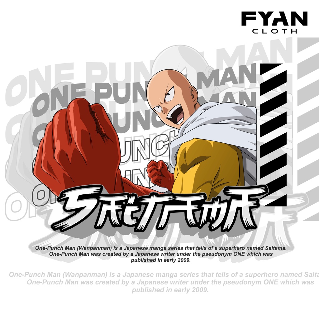 Jual Sablon Kaos Custom Saitama One Punch Man Free Stiker Aesthetic