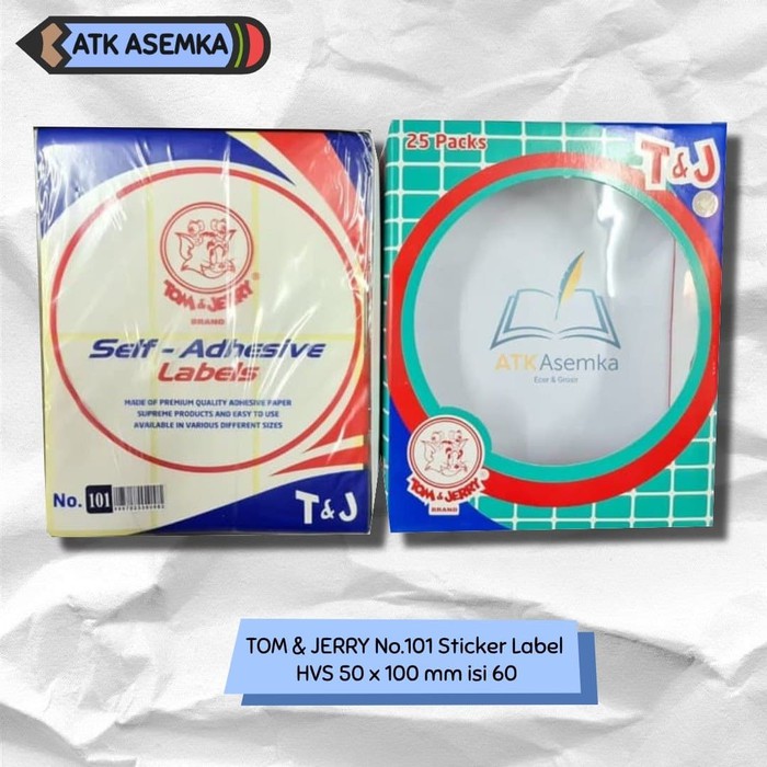 Jual TOM JERRY No 101 Stiker Sticker Label HVS 50 X 100 Mm Isi 60 Atk