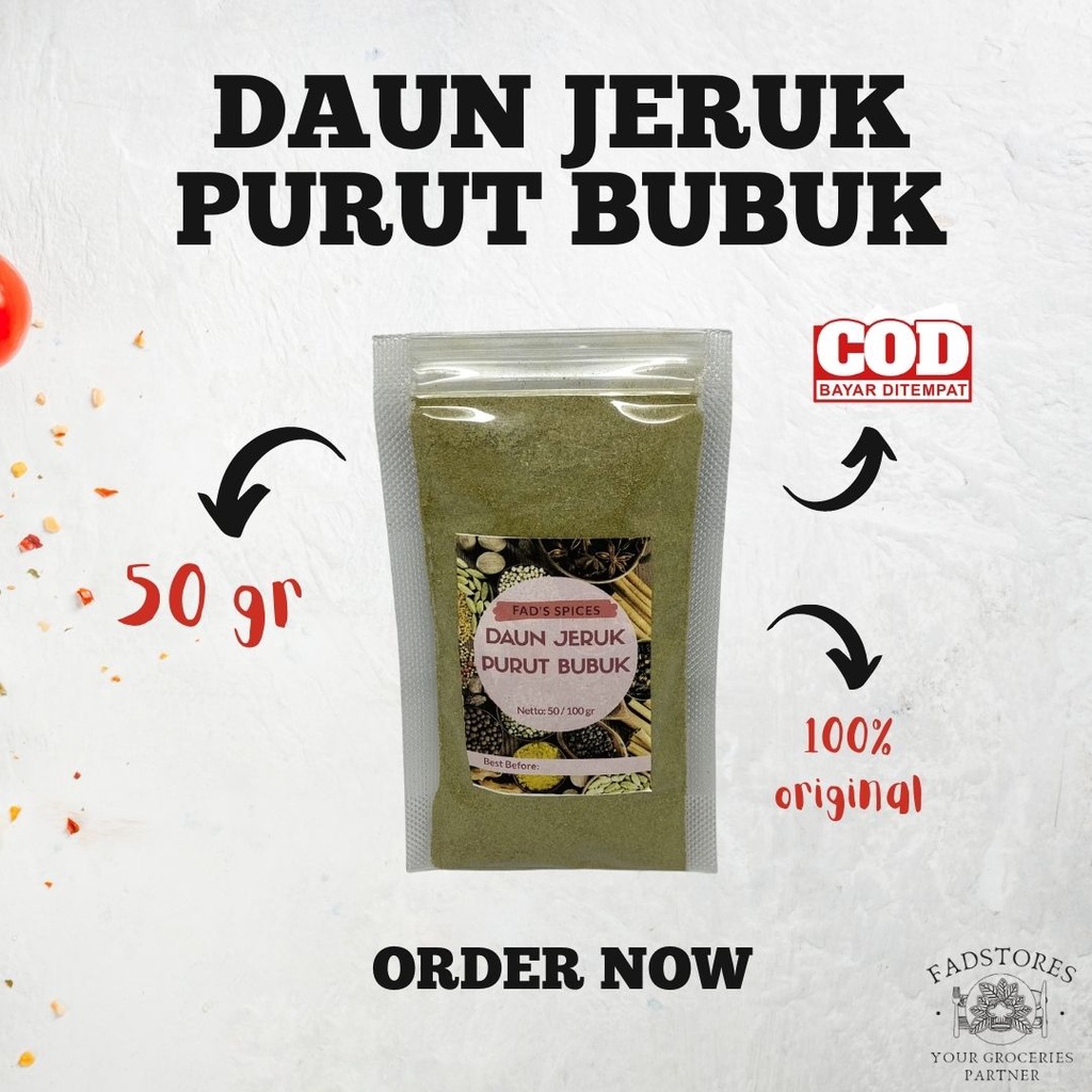 Jual Daun Jeruk Purut Bubuk Gr Kaffir Lime Powder Shopee Indonesia