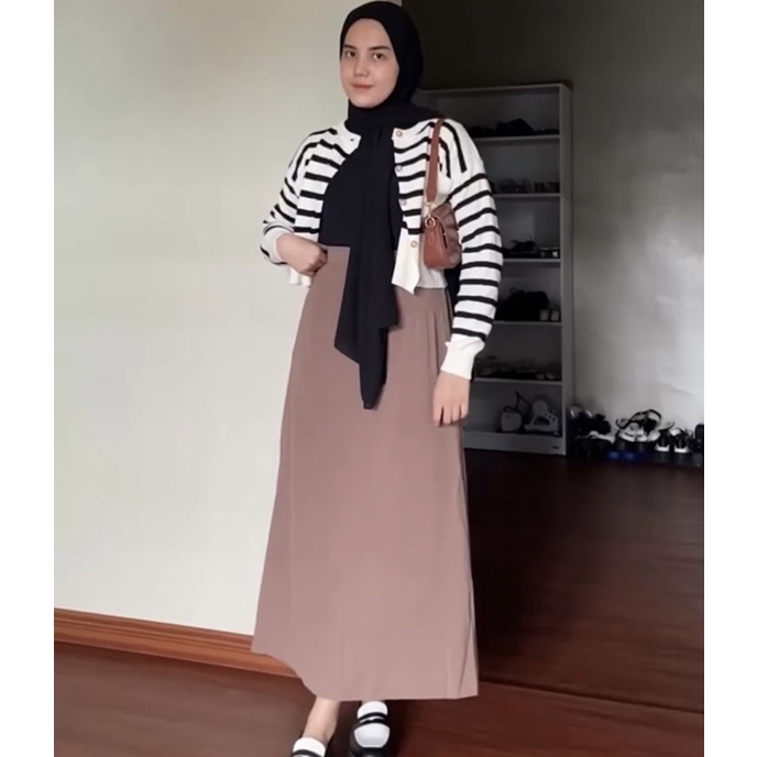 Jual Arra Plain Skirt By Ottaa Id Rok Polos Panjang A Line Skirt