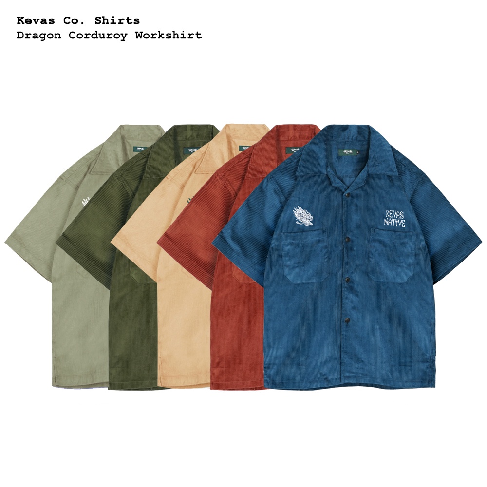 Jual Kevas Dragon Corduroy Work Shirt Shopee Indonesia