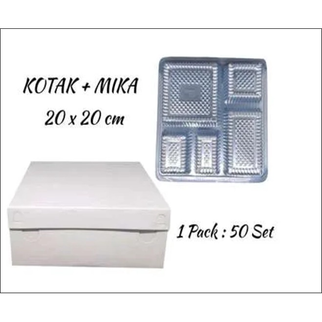 Jual DUS TPS TRAY MIKA SEKAT 5 NASI KOTAK 20X20CM 20X20 CM KERTAS