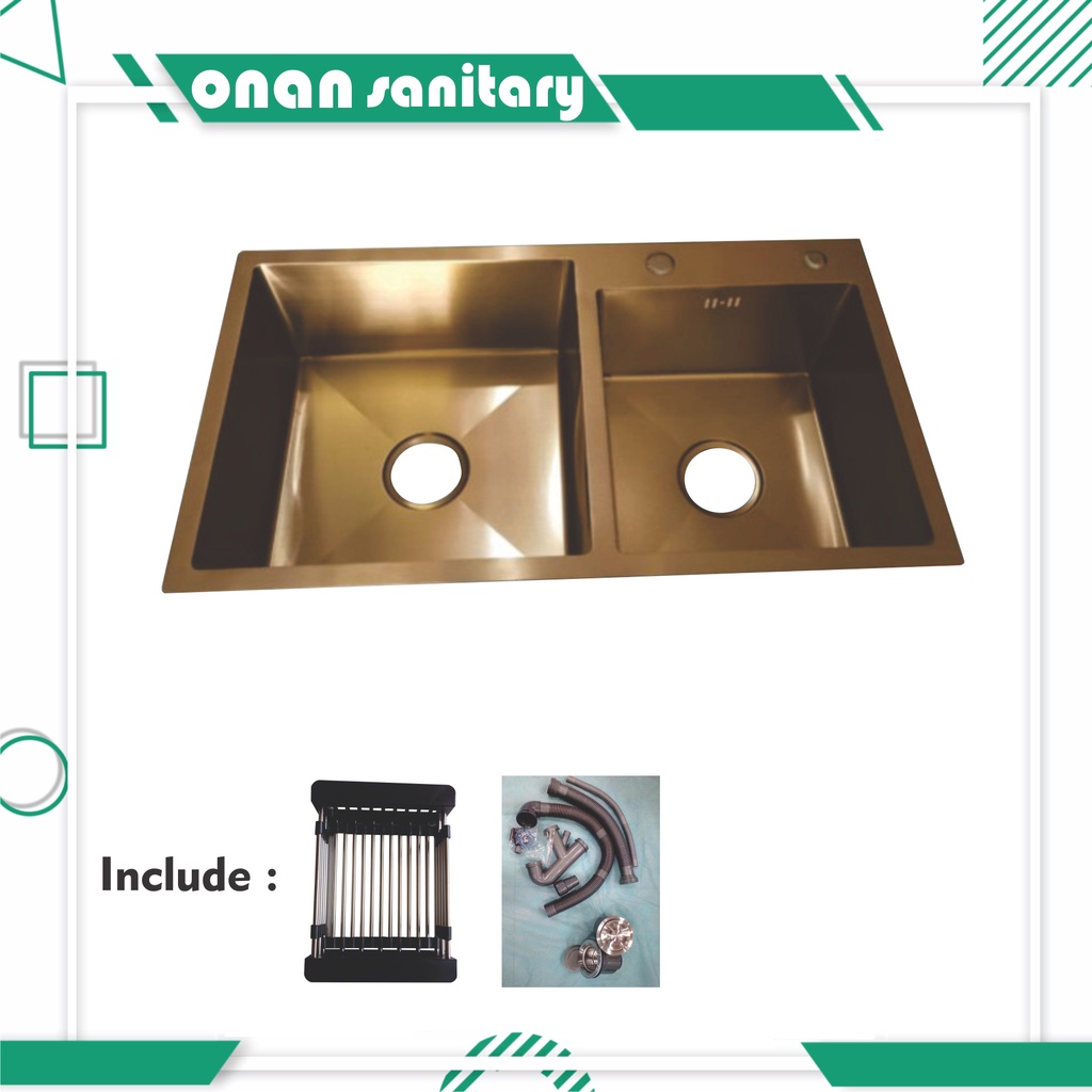 Jual Kitchen Sink Gold 8245 Golden Hand Premium Bak Cuci Piring Gold