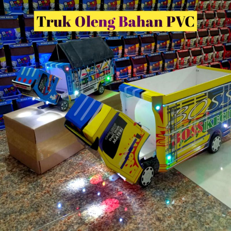 Jual MINIATUR TRUK OLENG BERLAMPU DAN TERPAL BAHAN PVC DAN BAHAN