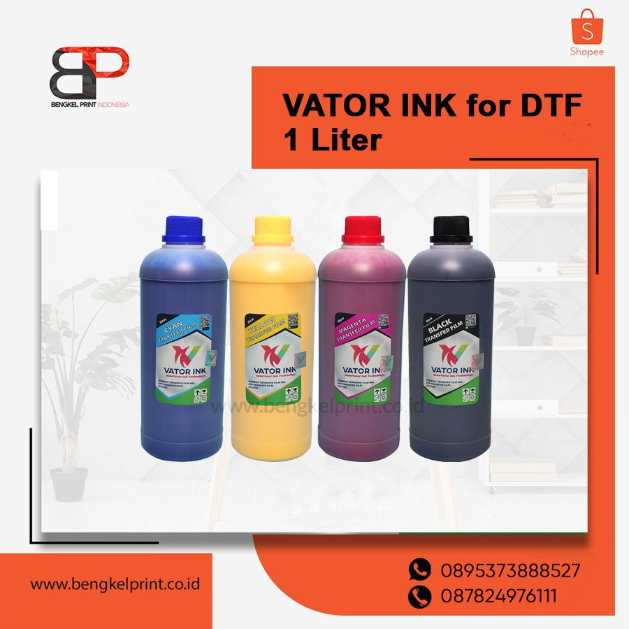 Jual Tinta DTF Vator Ink 1 Liter CMYK White Premium Quality Shopee