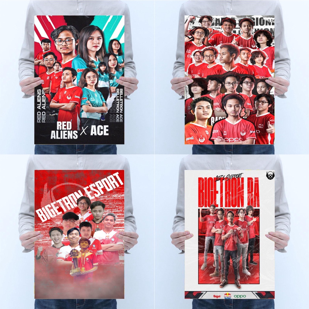 Jual Poster Btr Poster Bigetron Esport Poster Red Aliens Poster