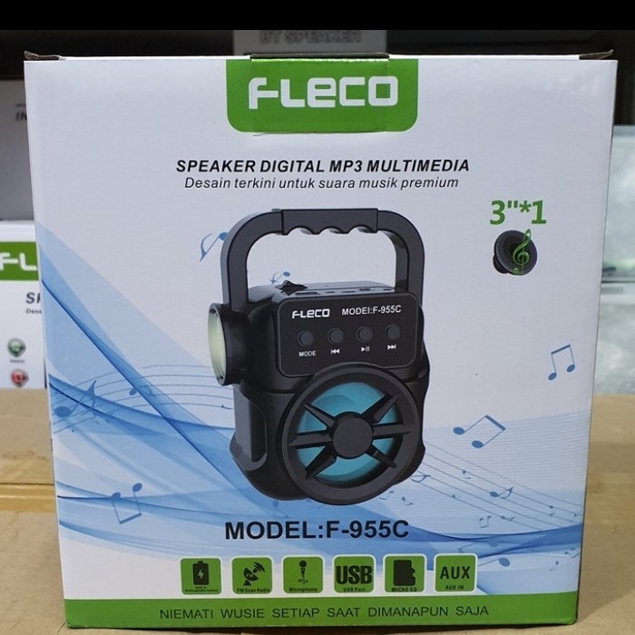 Jual COD SPEAKER BLUETOOTH 3 INCH FLECO F 955C SENTER PLUS MIC