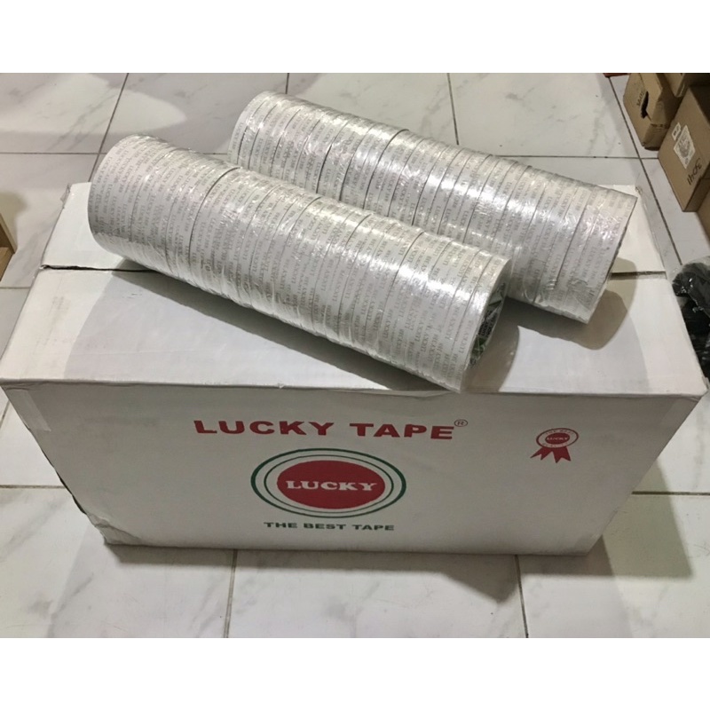 Jual Double Tape Lucky Tape Mm Putih High Quality Per Dus Shopee