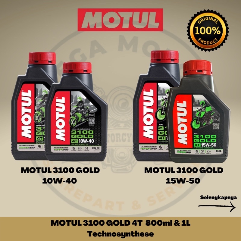 Jual OLI MOTUL 3100 OLI MOTOR 4T 3100 GOLD 10W40 15W50 0 8