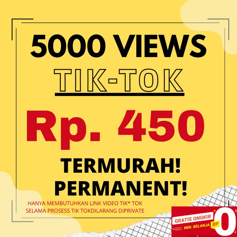 Jual 5000 Views Tik Tok View Termurah PERMANENT FYP TIK TOK Indonesia