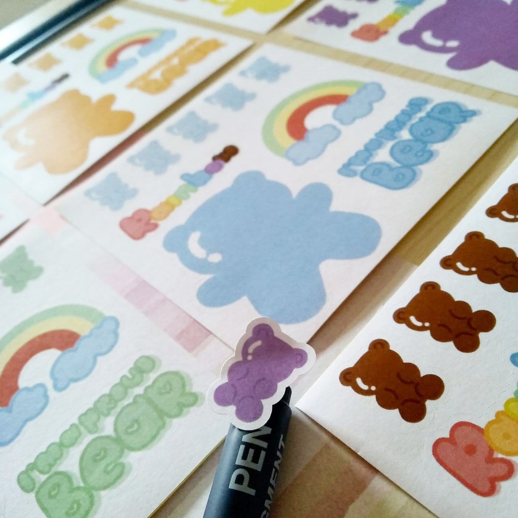 Jual Sticker Journal Diary Planner Sheet Kiss Cut Jelly Bear Series