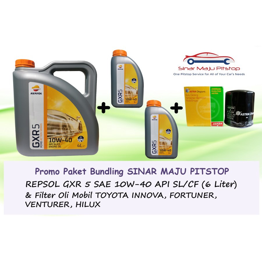 Jual Paket Bundling Oli Liter Repsol Gxr Sae W Api Sl Cf