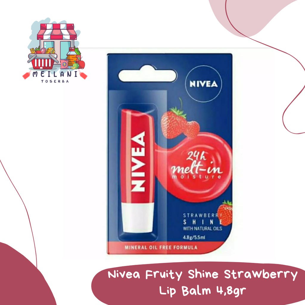 Jual Nivea Lip Care Fruity Shine Beauty Strawberry Lip Balm Gr