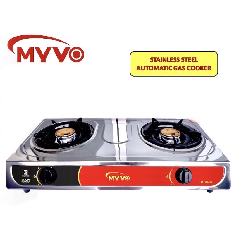 Jual Kompor Gas MYVO MGS 02 Stainless Steel 2 Tungku SNI Shopee Indonesia