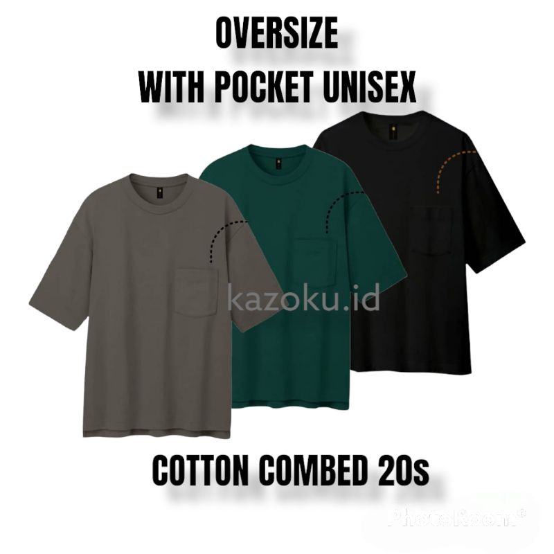 Jual Kaos Oversized Polos Pocket Kaos Polos Oversized Saku Shopee