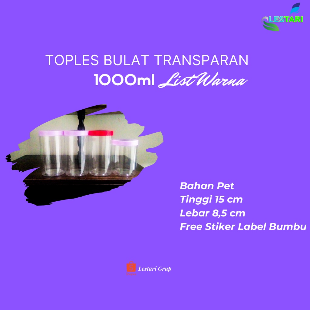 Jual Toples Bening Plastik Tabung Toples Liter Toples Kue Kering