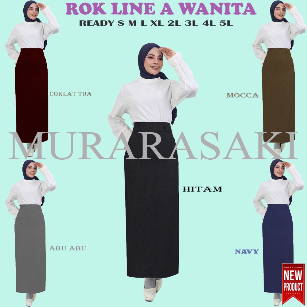 Jual Rok Kerja Panjang Wanita Line A Ukuran S L Jumbo Bahan