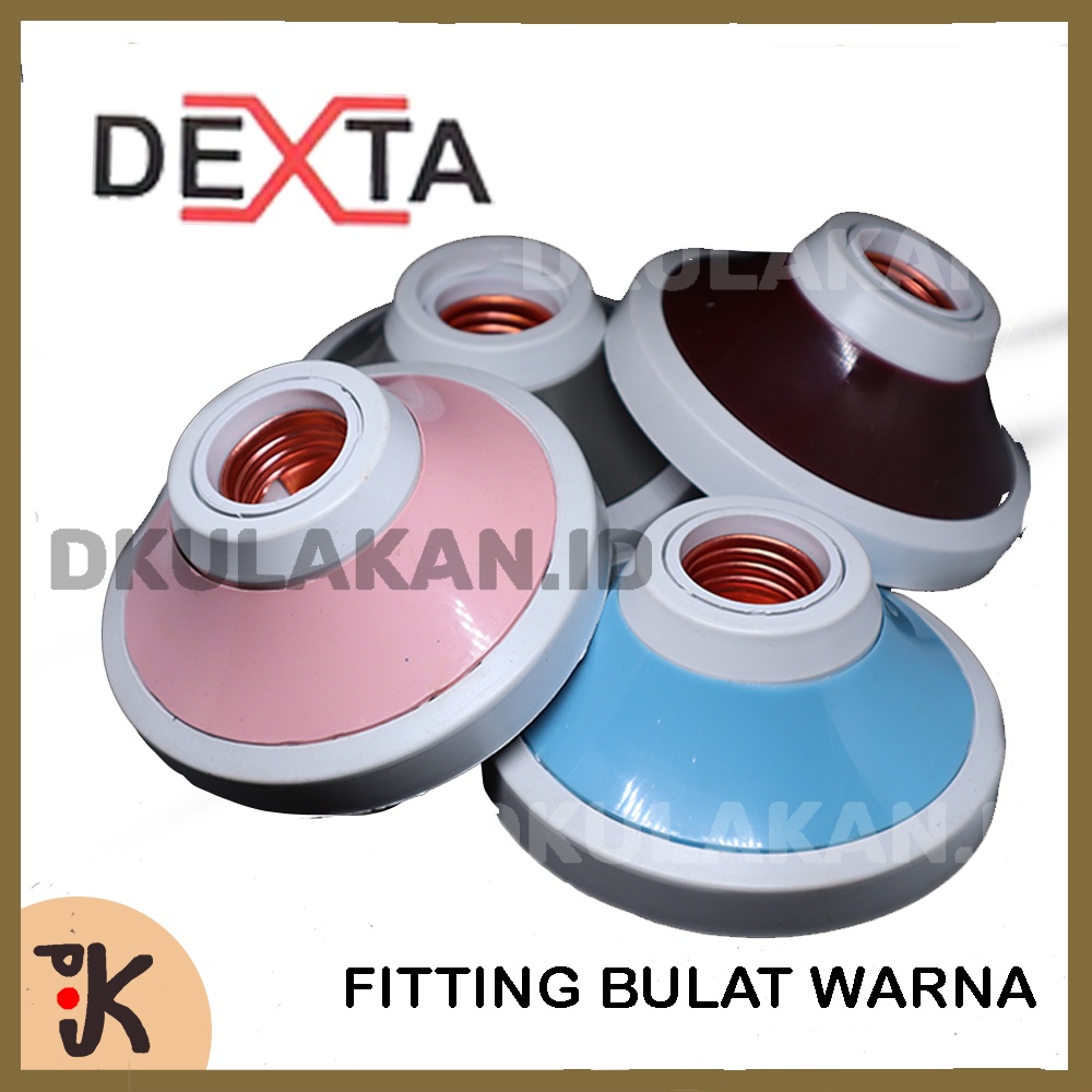 Jual Dexta Fitting Plafon Lampu Bulat Dx Warna Maroon Biru