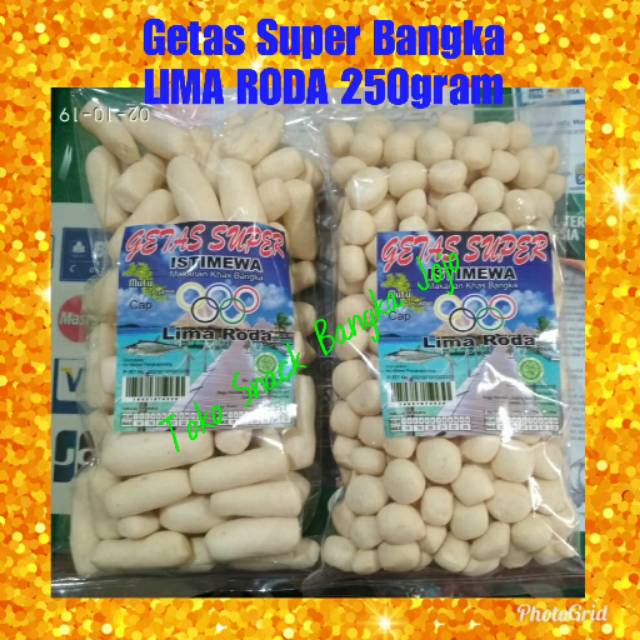 Jual GETAS LIMA RODA GETAS BANGKA SUPER 250GRAM KERUPUK AMPLANG CEMILAN