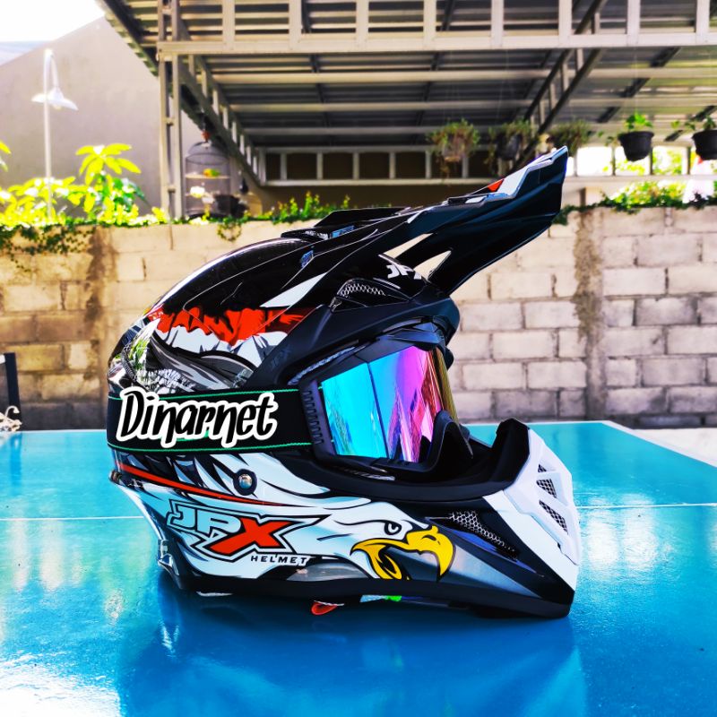 Jual Helm Cross Jpx X Hitam Full Face Standar Sni Kacamata Goggle