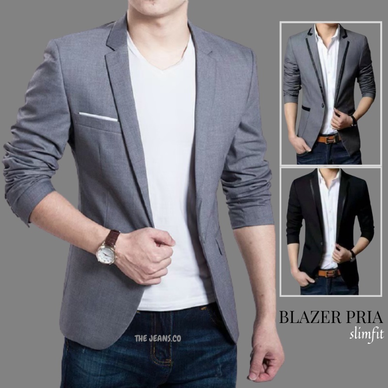 Jual Jas Blezer Pria Blazer Cowok Korea Semi Jas Pria Keeren Blazer