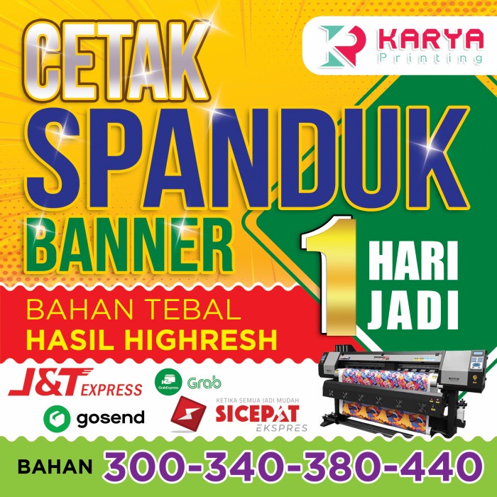 Jual CETAK SPANDUK BANNER FLEXI 300 340 380 440 GSM FLEXI 300