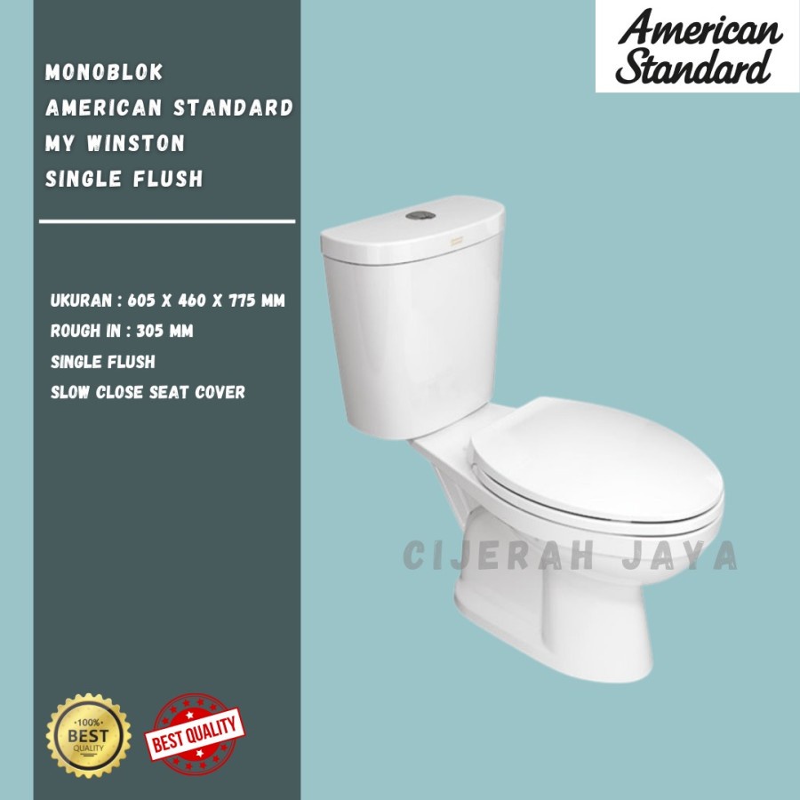 Jual KLOSET DUDUK AMERICAN STANDARD MY WINSTON SINGLE FLUSH MONOBLOK