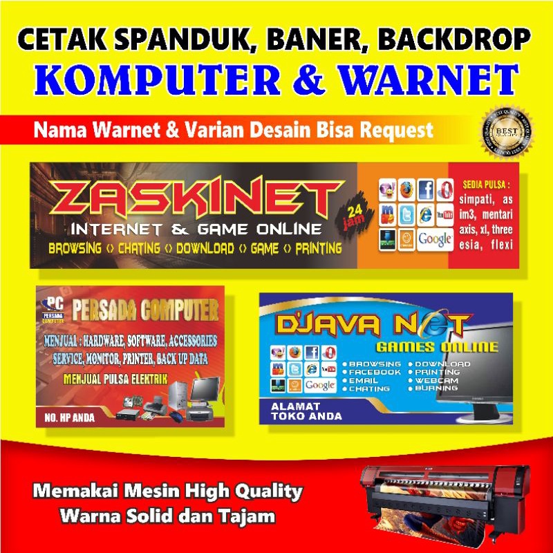 Jual Spanduk Banner Backdrop Komputer Warnet Indonesia Shopee Indonesia