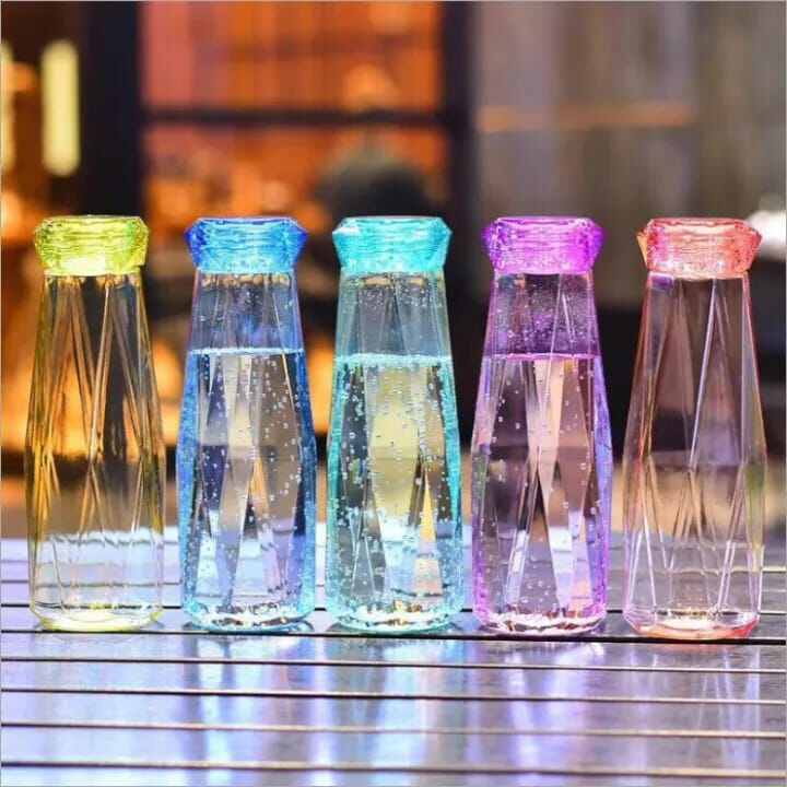 Jual Botol Minuman Kaca Diamond Kristal 450ml Tumbler Termos Shopee