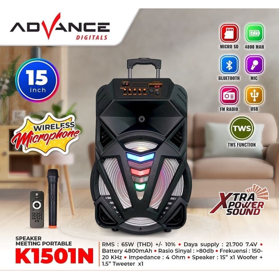 Jual Advance K1501N 15 INCH Speaker Meeting Bluetooth SPEAKER AKTIF