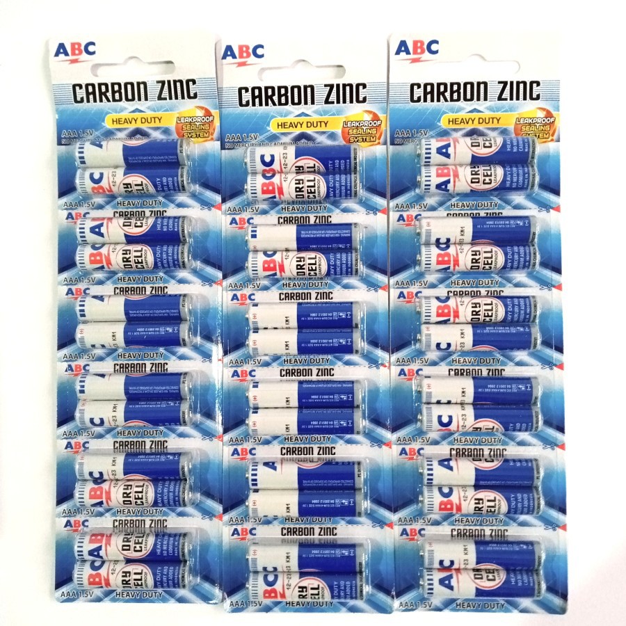 Jual 12 PCS BATERAI ABC AAA BIRU RENCENG Shopee Indonesia