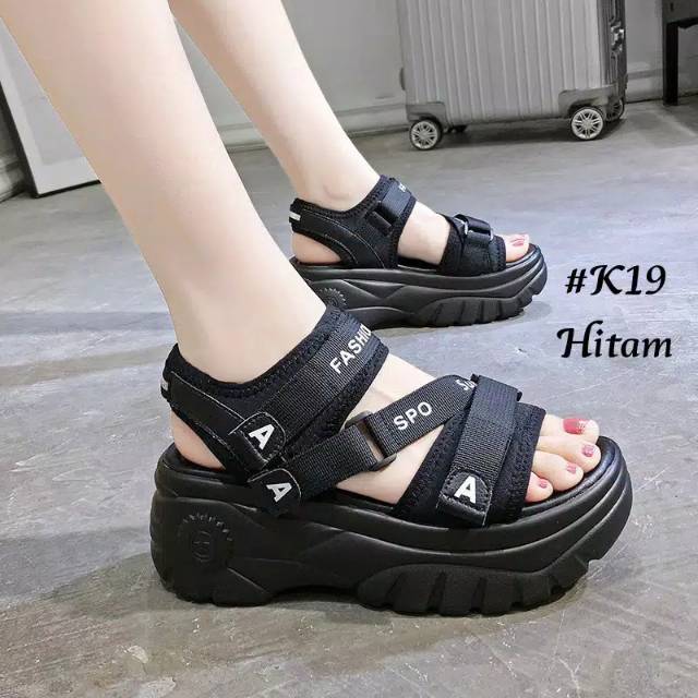 Jual Sepatu Sandal Wanita Wedge Tinggi Gaya Roma Korean Sol Tebal Model