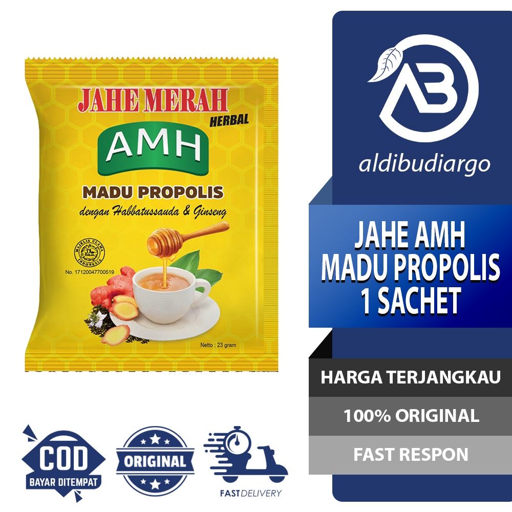 Jual Jahe Merah Super Amh Amanah Madu Propolis Sachet Shopee Indonesia