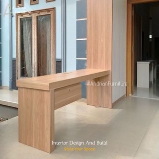 Jual CUSTOM Meja Kerja Kantor Minimalis HPL Woodgrain Office Desk