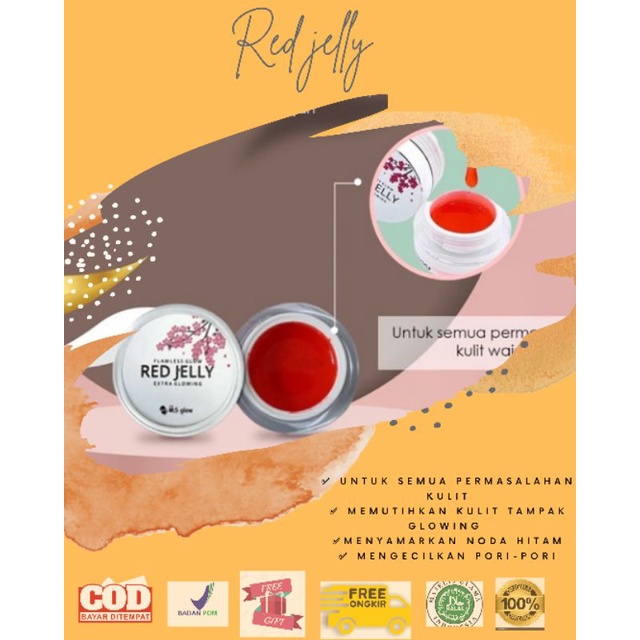 Jual RED JELLY MS GLOW ASLI 100 ORIGINAL FLAWLESS GLOW RED JELLY