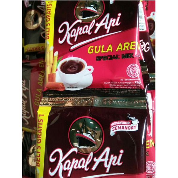 Jual KOPI KAPAL API GULA AREN Renceng BELI 5 GRATIS 1 12 Sachet