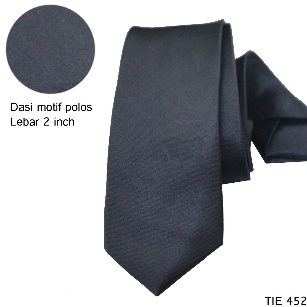 Jual Dasi Pria Polos Satin Slim 2 Inchi Dasi Formal Kantor Abu Tua