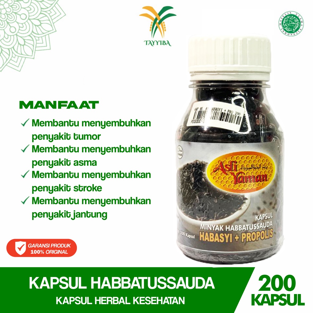 Jual Kapsul Habbatussauda Habasyi Asli Yaman 200 Kapsul Obat Herbal