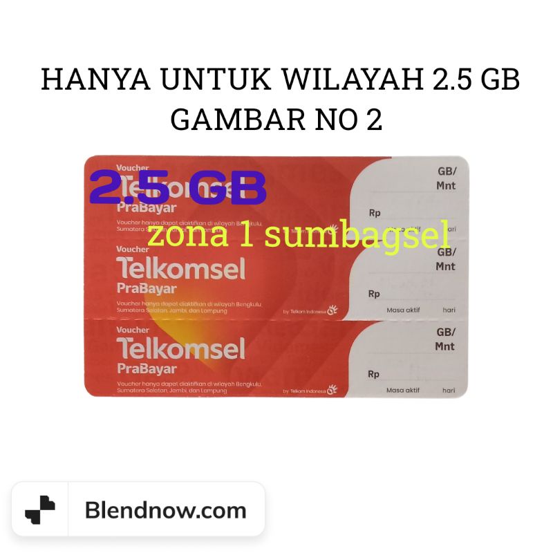 Jual Voucher Telkomsel 2 5 GB 5 Hari Zona 1 Sumbagsel Shopee Indonesia