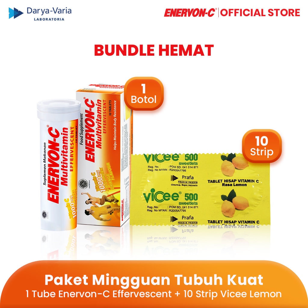 Jual Paket Mingguan Daya Tahan Tubuh Kuat Multivitamin Enervon C