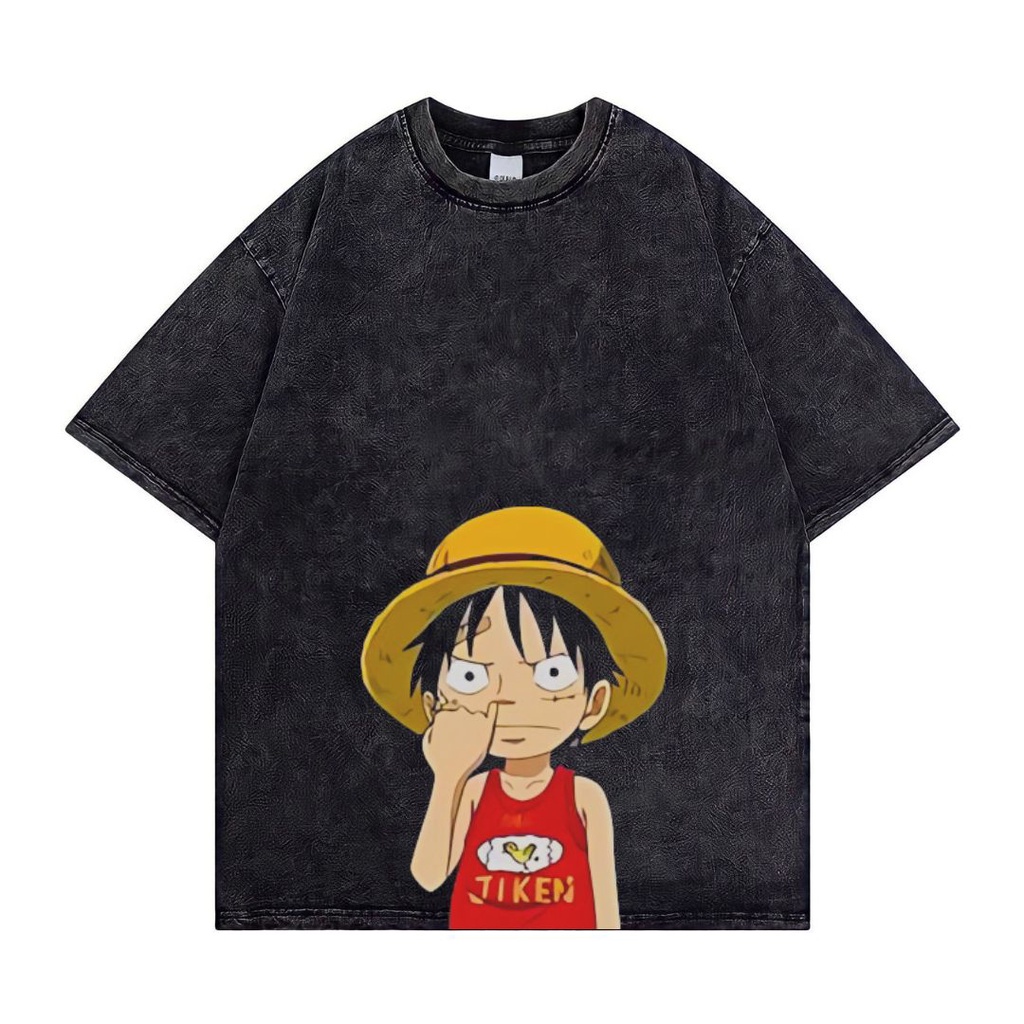 Jual Psycho Crucify Monkey D Luffy Oversized T Shirt Stone Wash