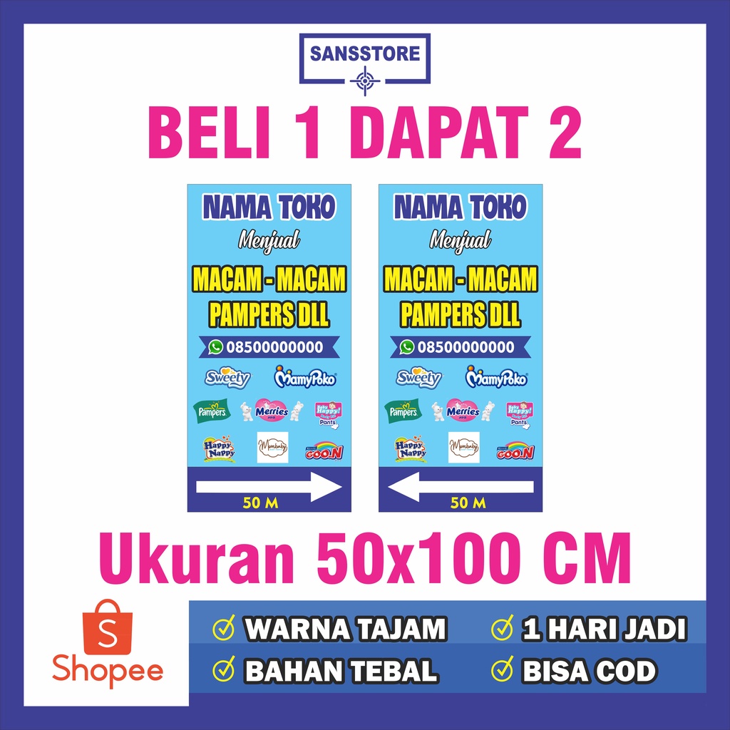 Jual BANNER BABYSHOP BABY SHOP BENNER BENER SPANDUK BALIHO Shopee