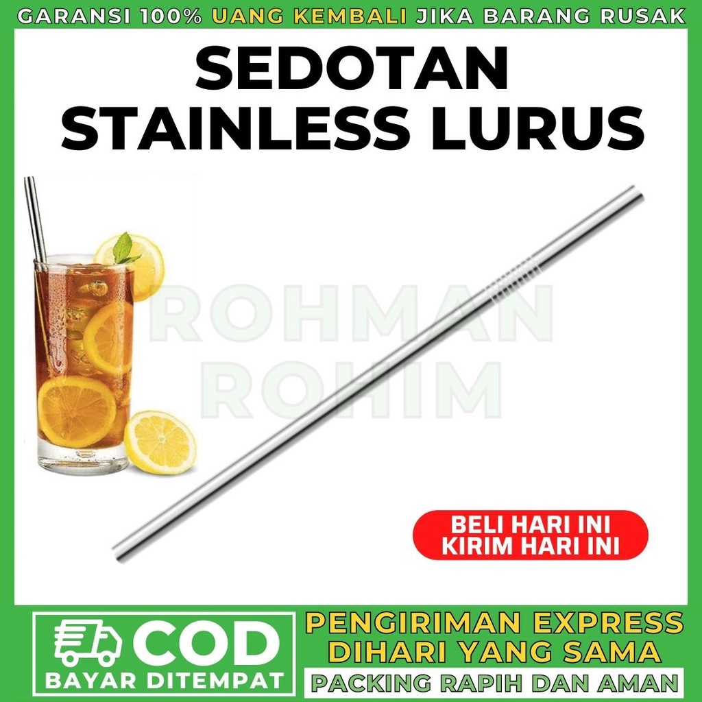 Jual SEDOTAN STAINLESS LURUS MINUM BESI STEEL SOUVENIR PANJANG Shopee