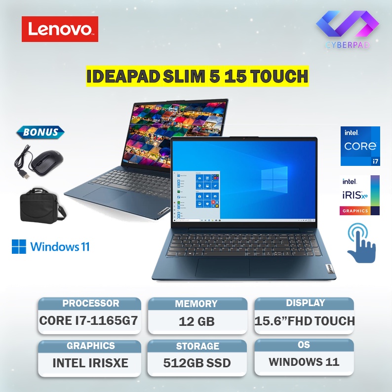 Jual LAPTOP TOUCH LENOVO IDEAPAD SLIM 5 15 CORE I7 1165G7 RAM 12GB