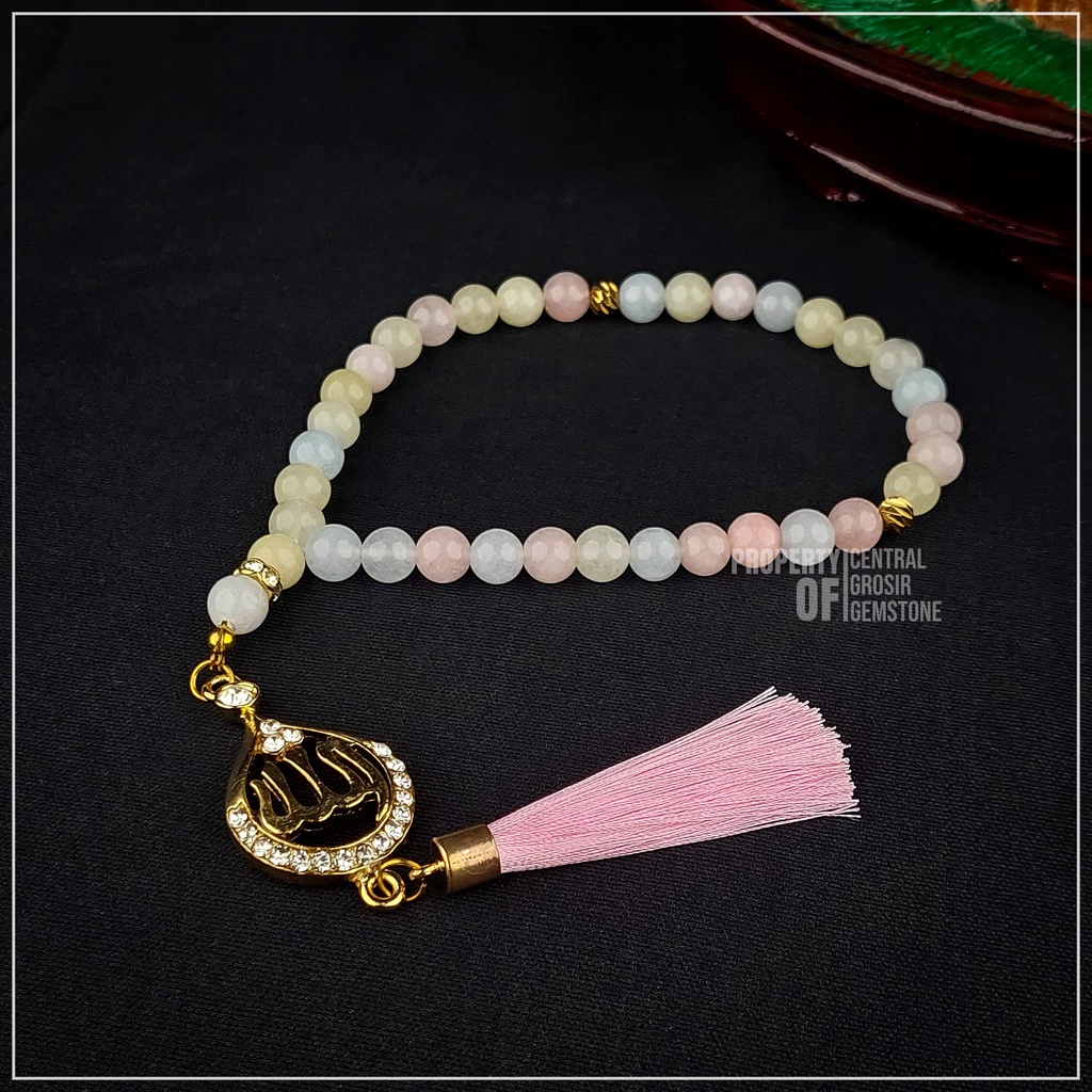 Jual Tasbih 33 Butir Batu Natural Giok Pancawarna Asli Shopee Indonesia