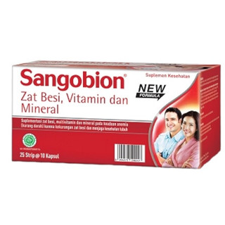 Jual Sangobion Box Isi Kapsul Vitamin Dan Zat Besi Penambah Darah