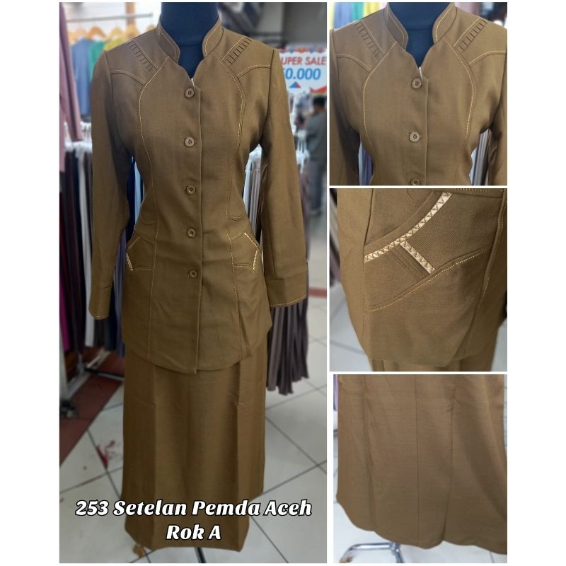 Jual BLAZER WANITA SERAGAM KERJA PEMDA TUA GURU PNS ASN PEMDA COKLAT