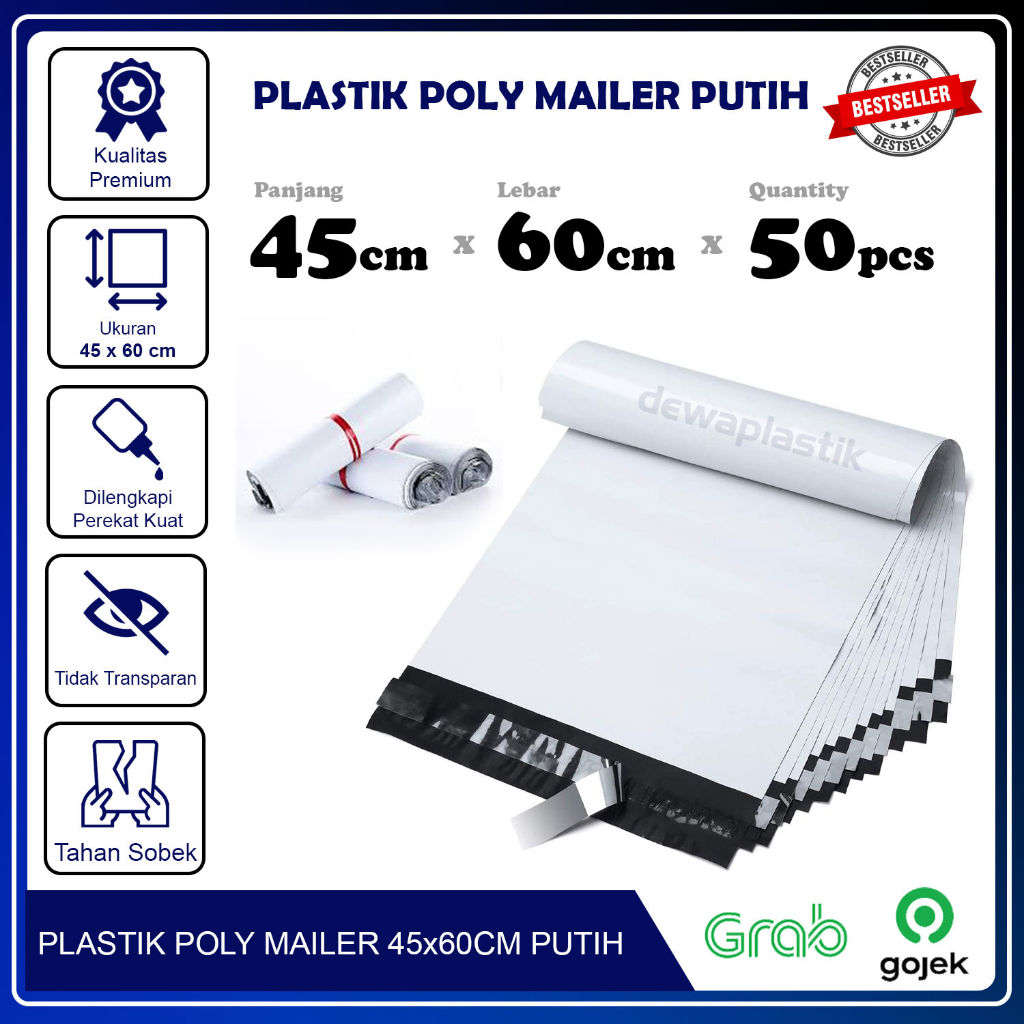 Jual Poly Mailer X Cm Putih Isi Pcs Polymailer Kantong Plastik